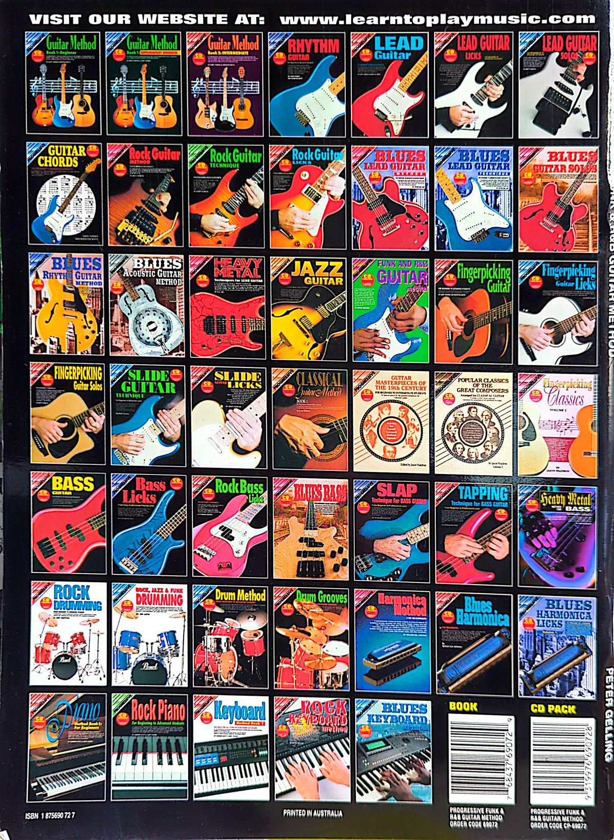 Progressive Funk & R&B Guitar Method By Peter Gelling Softcover Book + CD