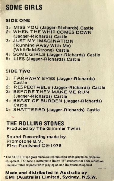 Rolling Stones - Some Girls Cassette