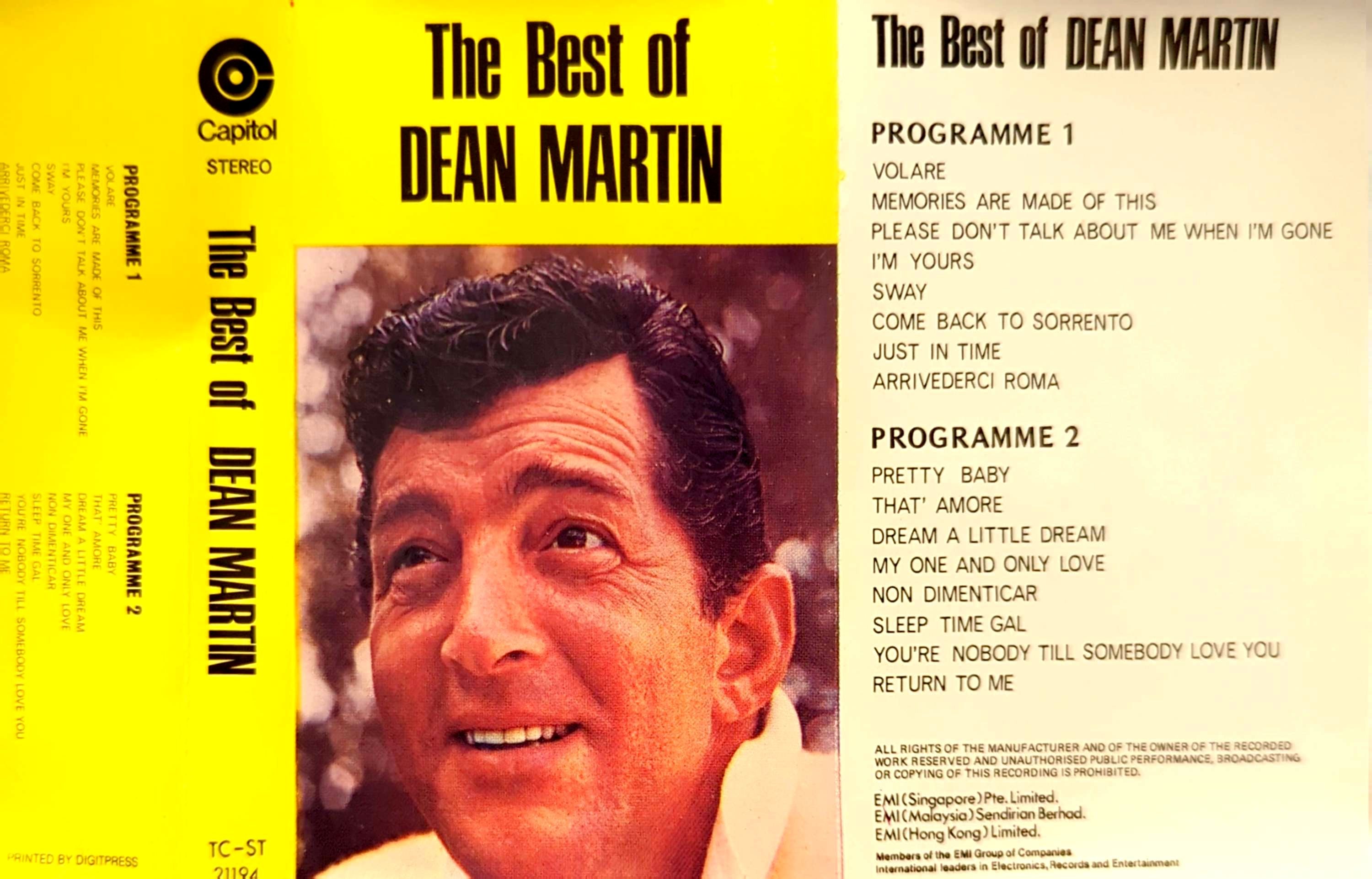 Dean Martin - The Best Of Dean Martin Cassette Tape