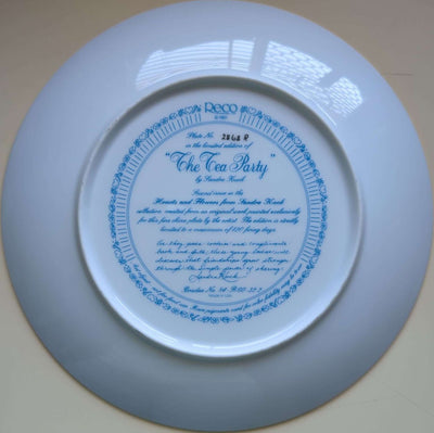 Sandra Kuck - Vintage 1991 Reco Hearts & Flowers Tea Party Plate #2868R + COA (No Box)
