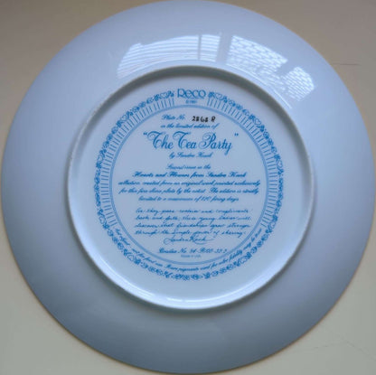 Sandra Kuck - Vintage 1991 Reco Hearts & Flowers Tea Party Plate #2868R + COA (No Box)