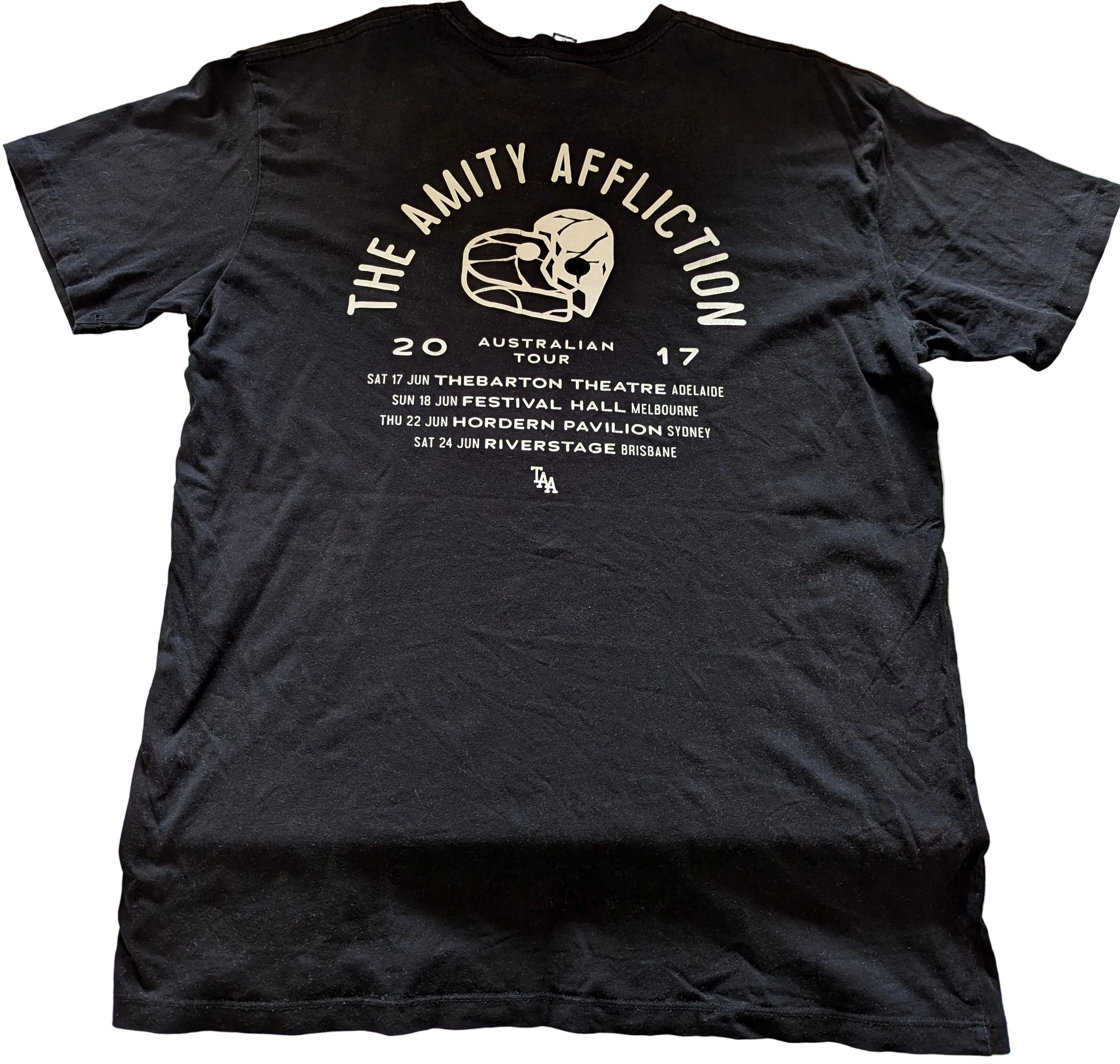 Amity Affliction - Australian Tour 2017 Original Vintage Concert T-Shirt Black Size XL