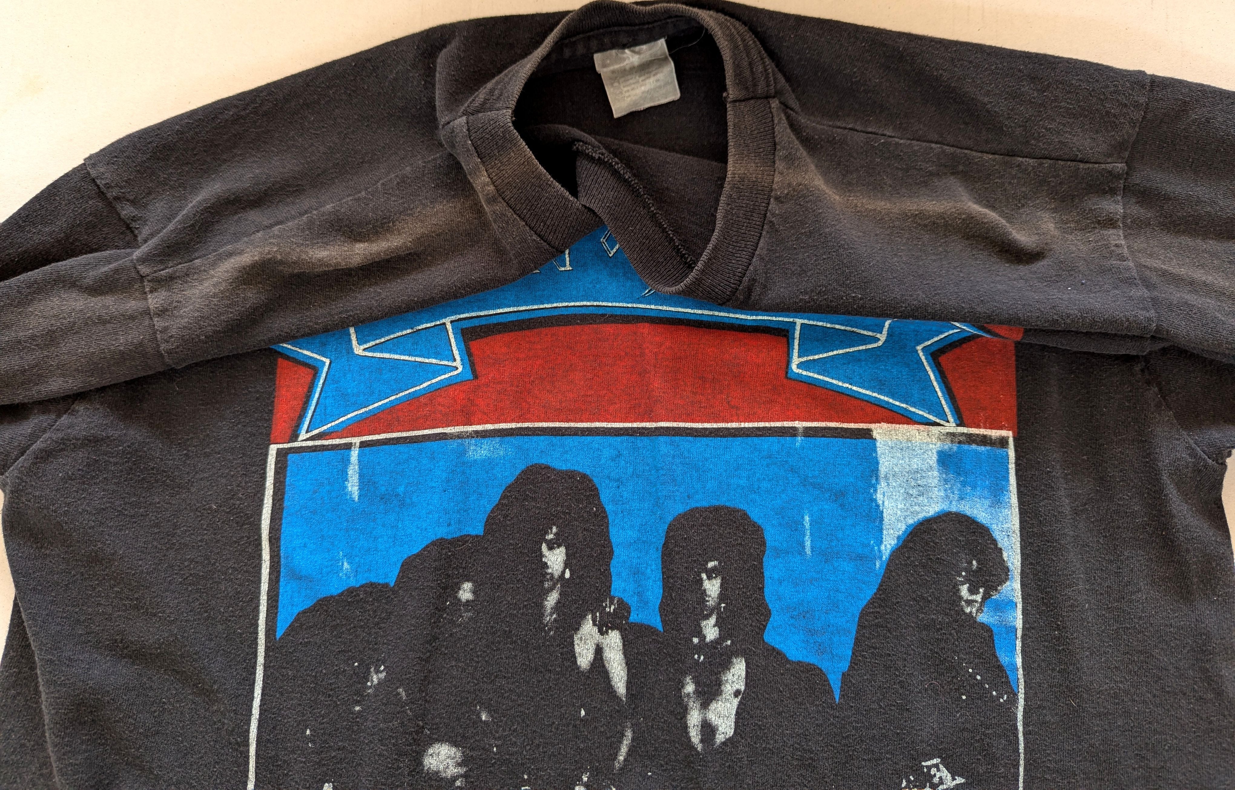 Bon Jovi - UK Tour 1989 + Europe + Skid Row + Vixen Original Vintage Concert T-Shirt Black Size XL