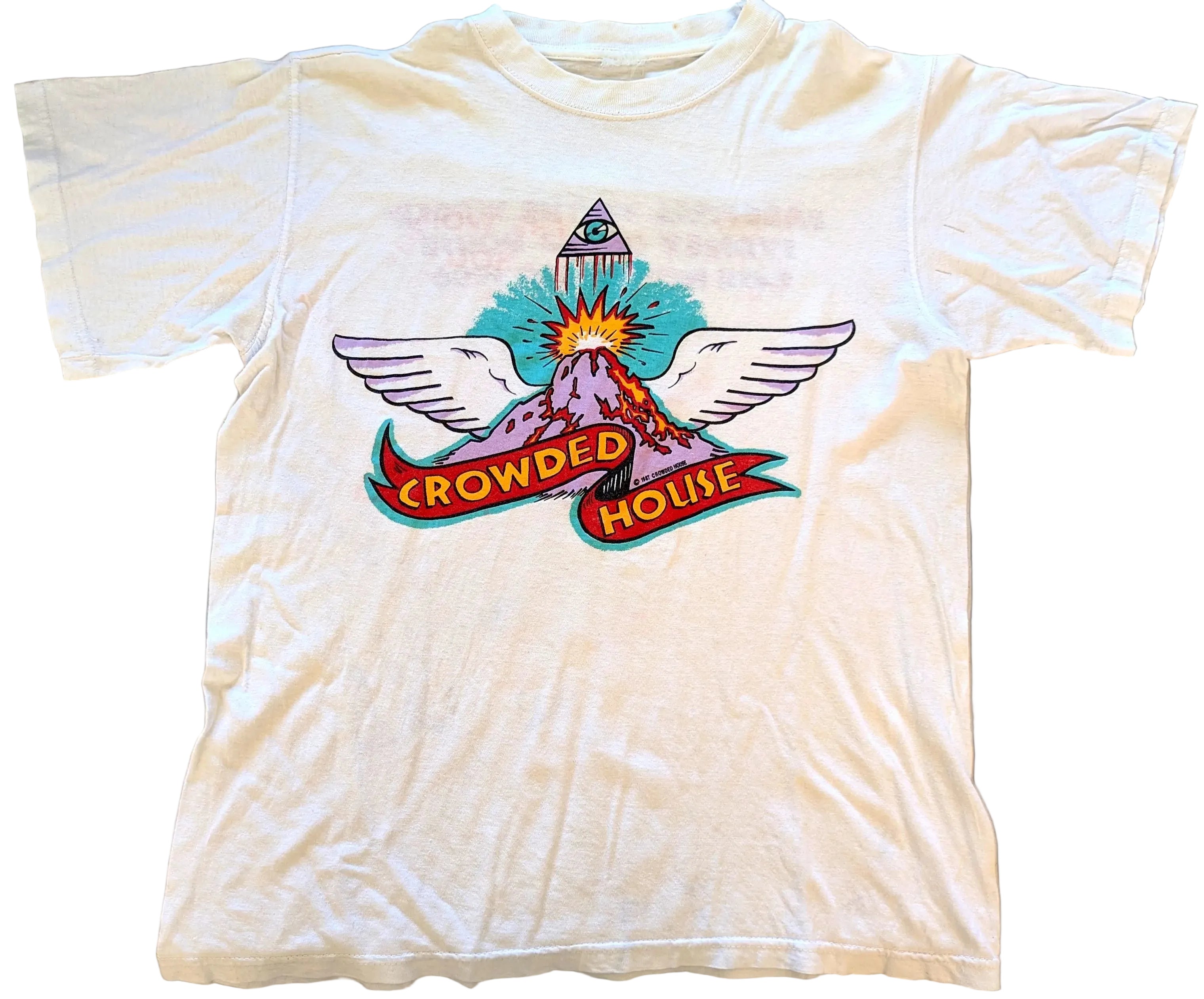 Crowded House - Farewell To The World 1996 Original Vintage Concert T-Shirt White Size S