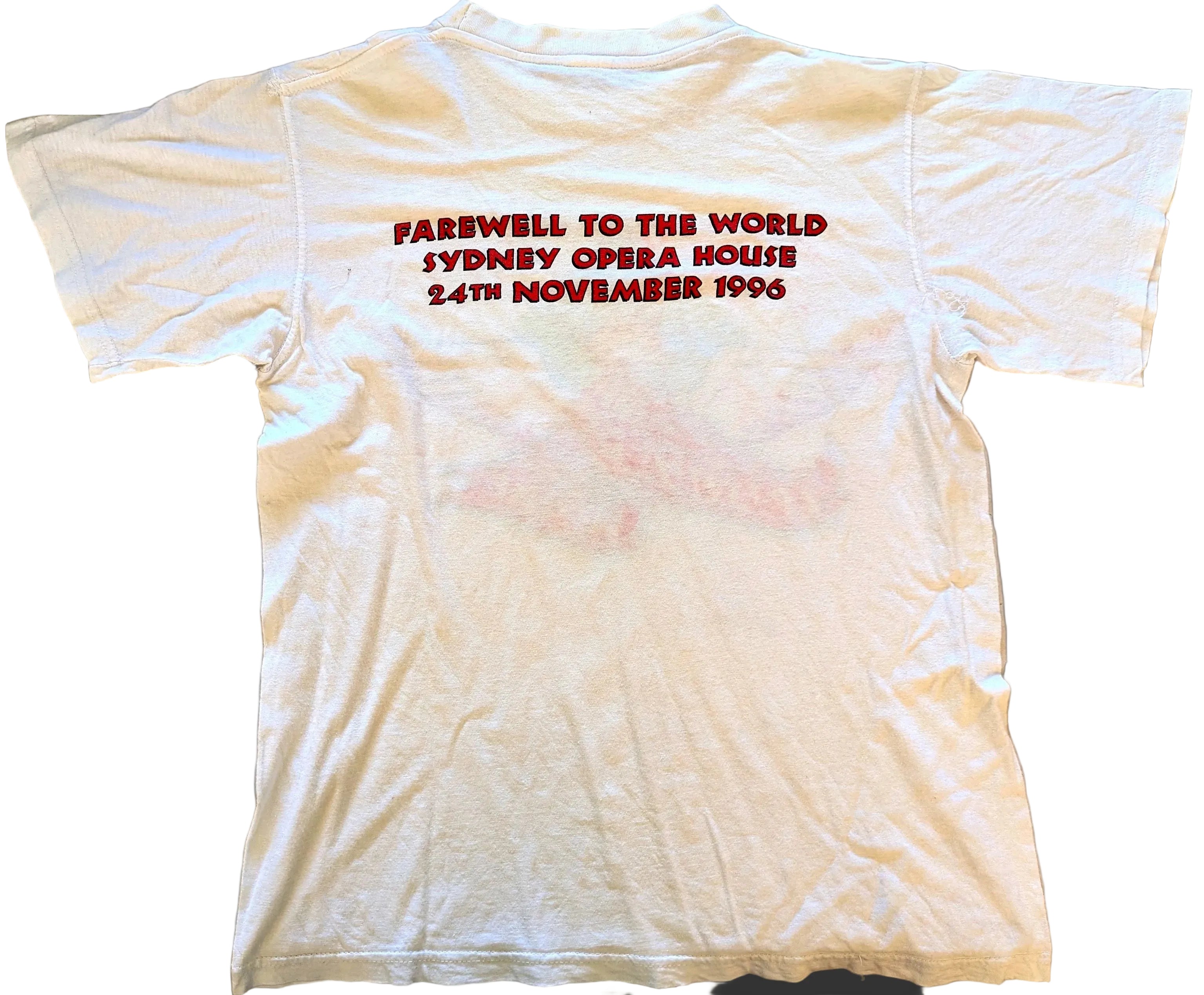 Crowded House - Farewell To The World 1996 Original Vintage Concert T-Shirt White Size S