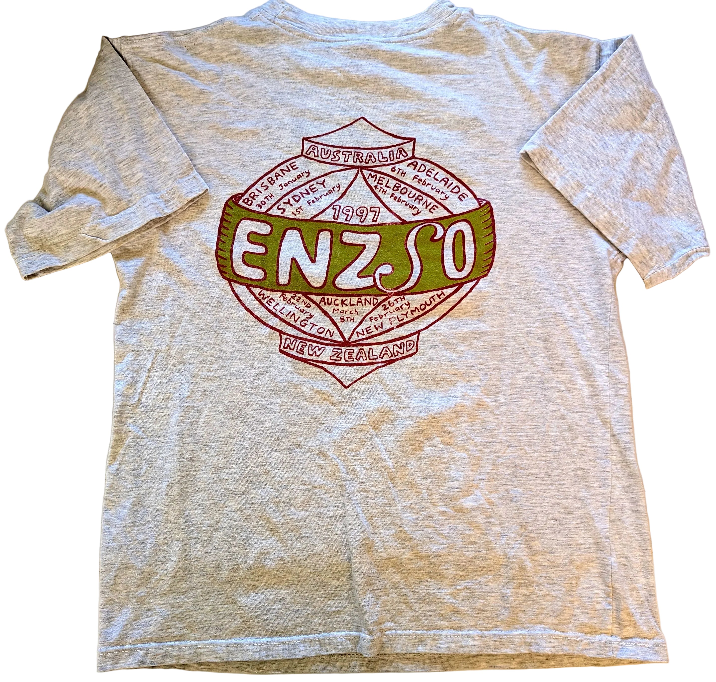 ENZSO - Australia & New Zealand 1997 Original Vintage Concert T-Shirt Grey Marle Size XL