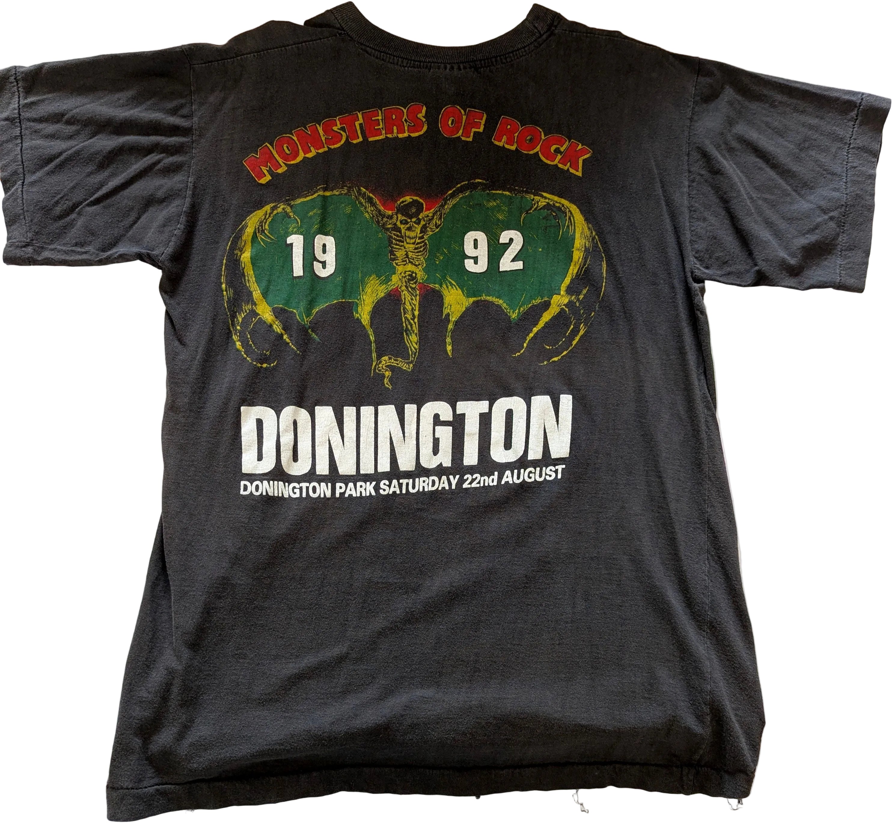 Monsters of Rock - 1992 Original Vintage Concert T-Shirt Black Size L + Iron Maiden, Skid Row, Slayer, WASP, Thunder