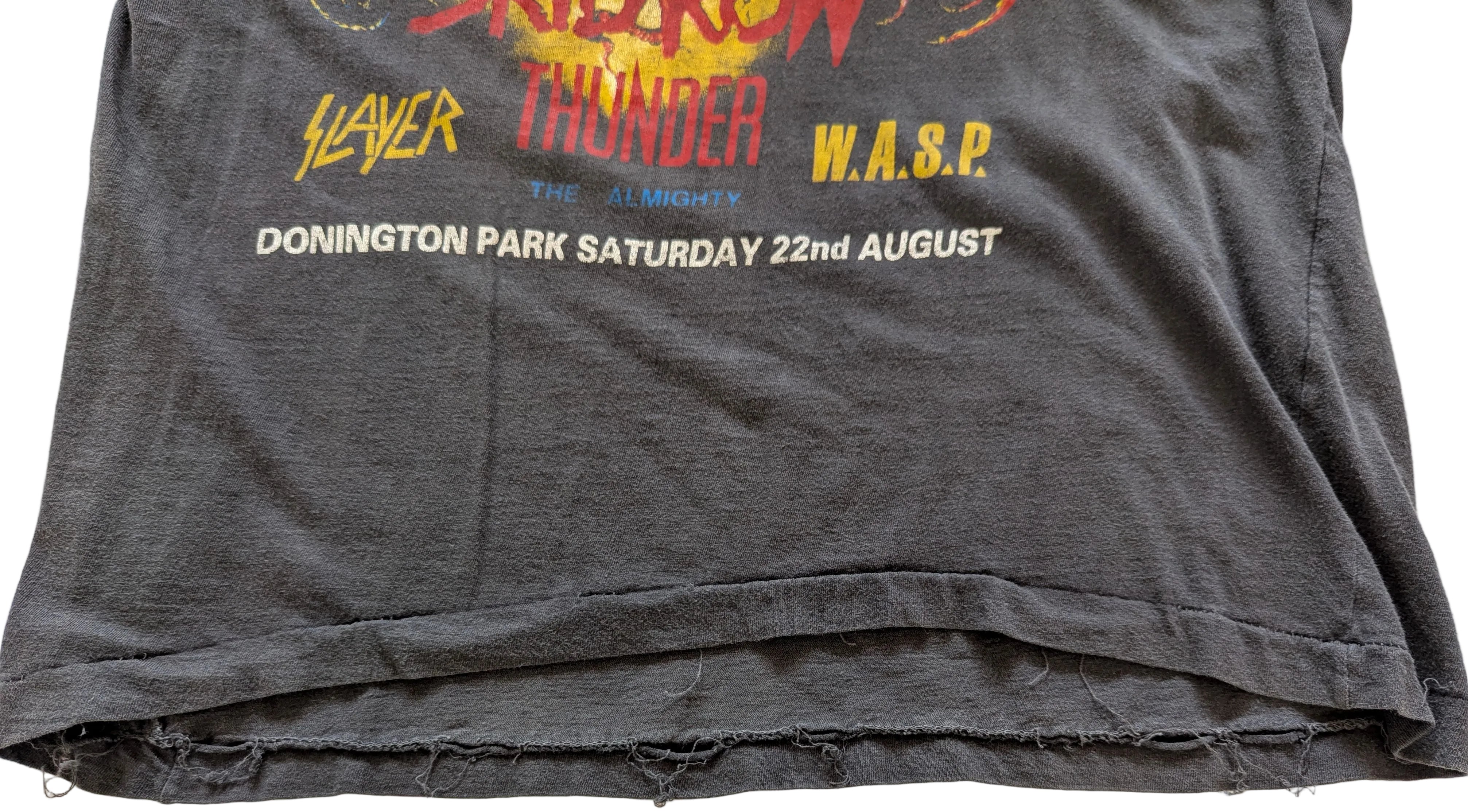 Monsters of Rock - 1992 Original Vintage Concert T-Shirt Black Size L + Iron Maiden, Skid Row, Slayer, WASP, Thunder