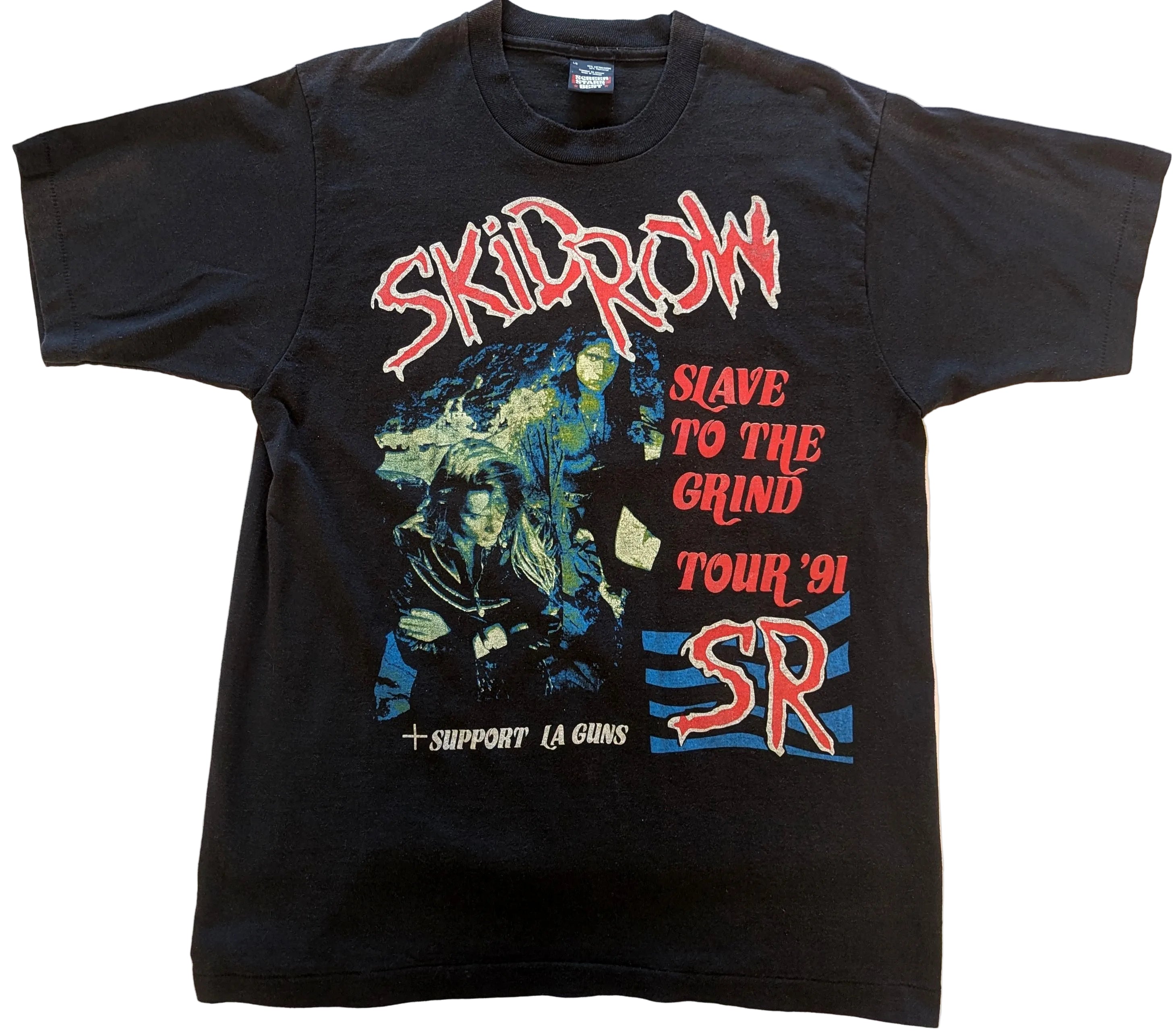 Skid Row - Slave To The Grind Tour 1991 + LA Guns Original Vintage Concert T-Shirt Black Size L