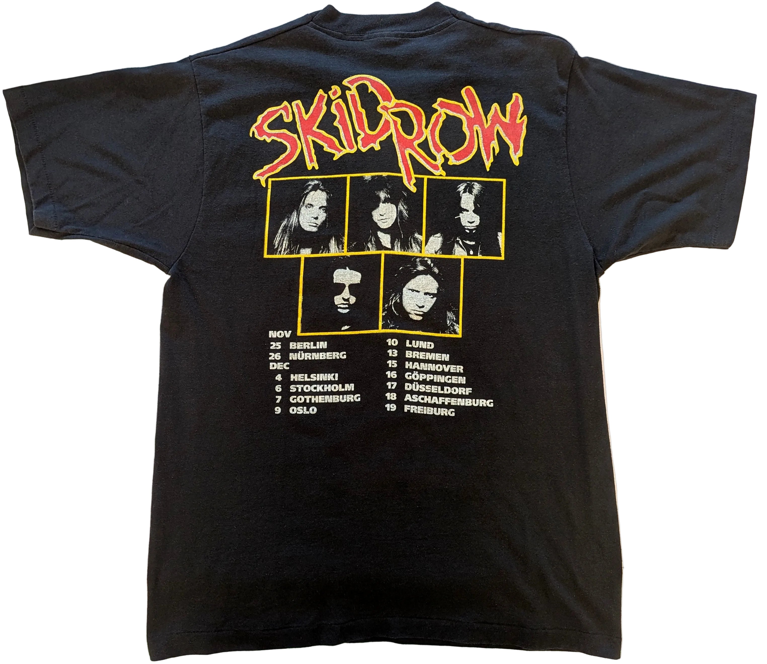 Skid Row - Slave To The Grind Tour 1991 + LA Guns Original Vintage Concert T-Shirt Black Size L