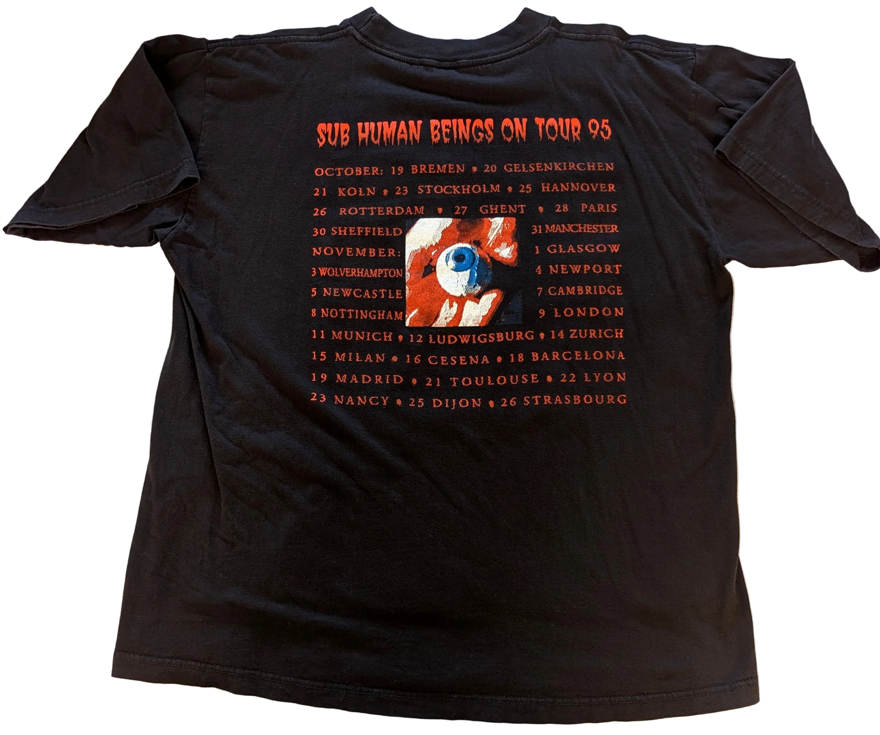 Skid Row - Sub Human Beings On Tour 1995 Original Vintage Concert T-Shirt Black Size XL (No Tag)