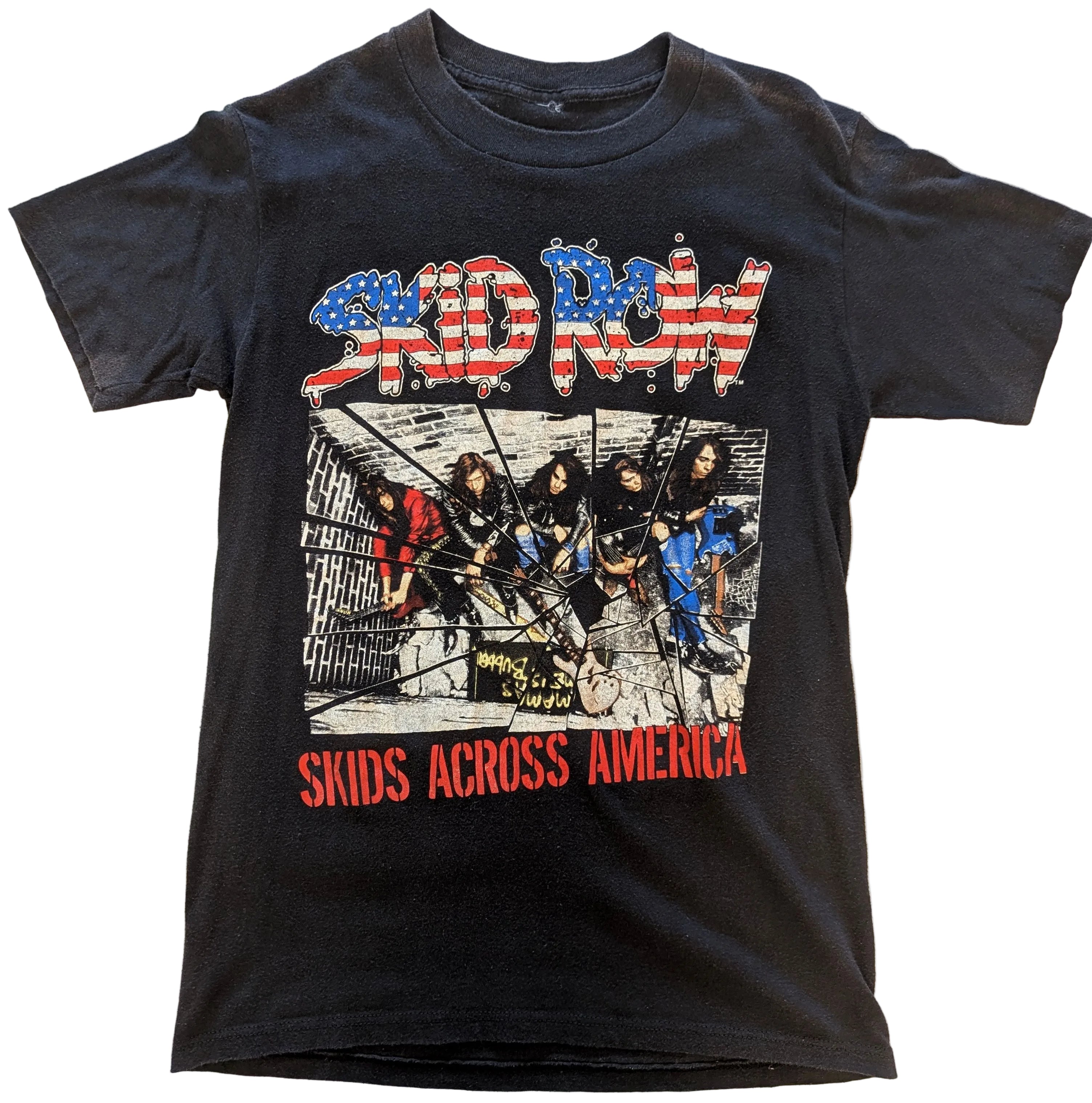 Skid Row - Skids Across America World Tour 1989/1990 Original Vintage Concert T-Shirt Black Size S