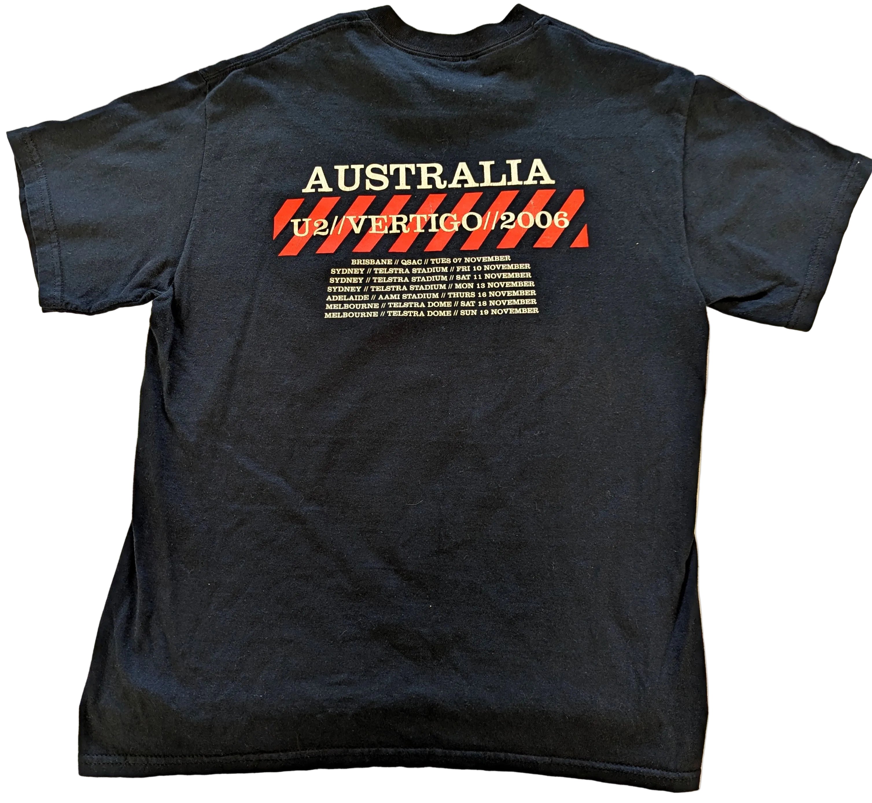 U2 - Vertigo 2006 Australia Tour Original Vintage Concert T-Shirt Black Size M