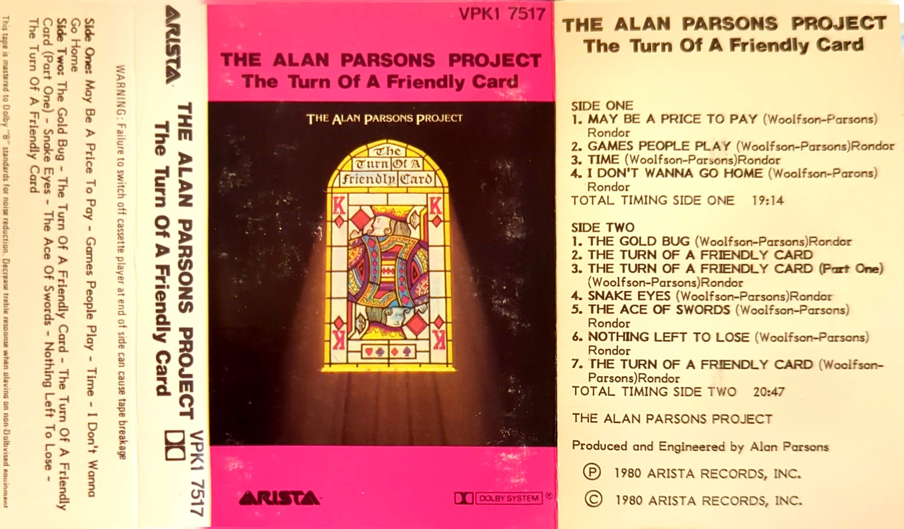 Alan Parsons Project - The Turn Of A Friendly Card Cassette