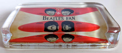 Beatles - Original 1960s I'm A Official Beatles Fan Glass Paperweight