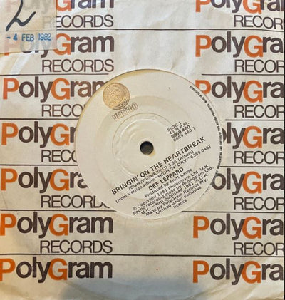 Def Leppard – Bringin' On The Heartbreak 7" Vinyl Single (Used)